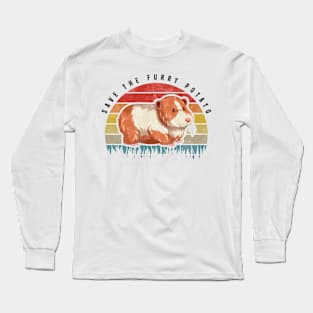 Save The Furry Potato, Retro Vintage Cute Hamster Long Sleeve T-Shirt